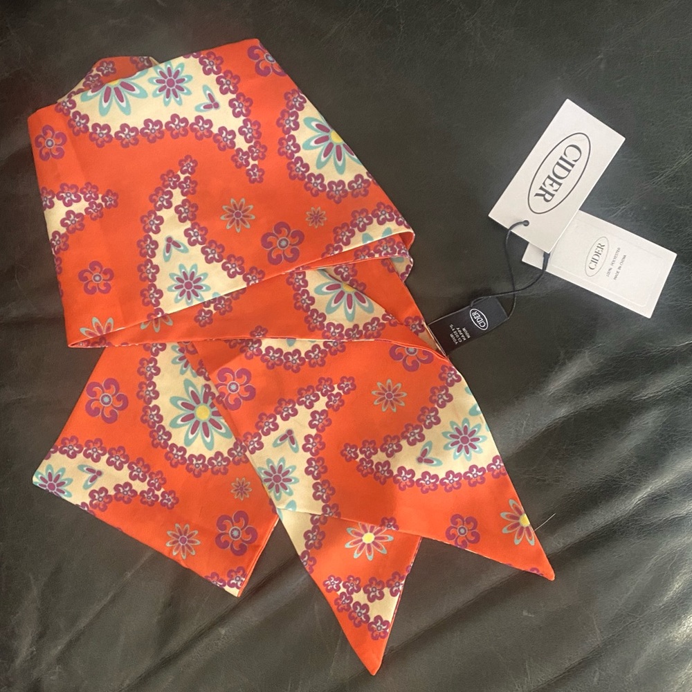 Orange paisley scarf. NWT